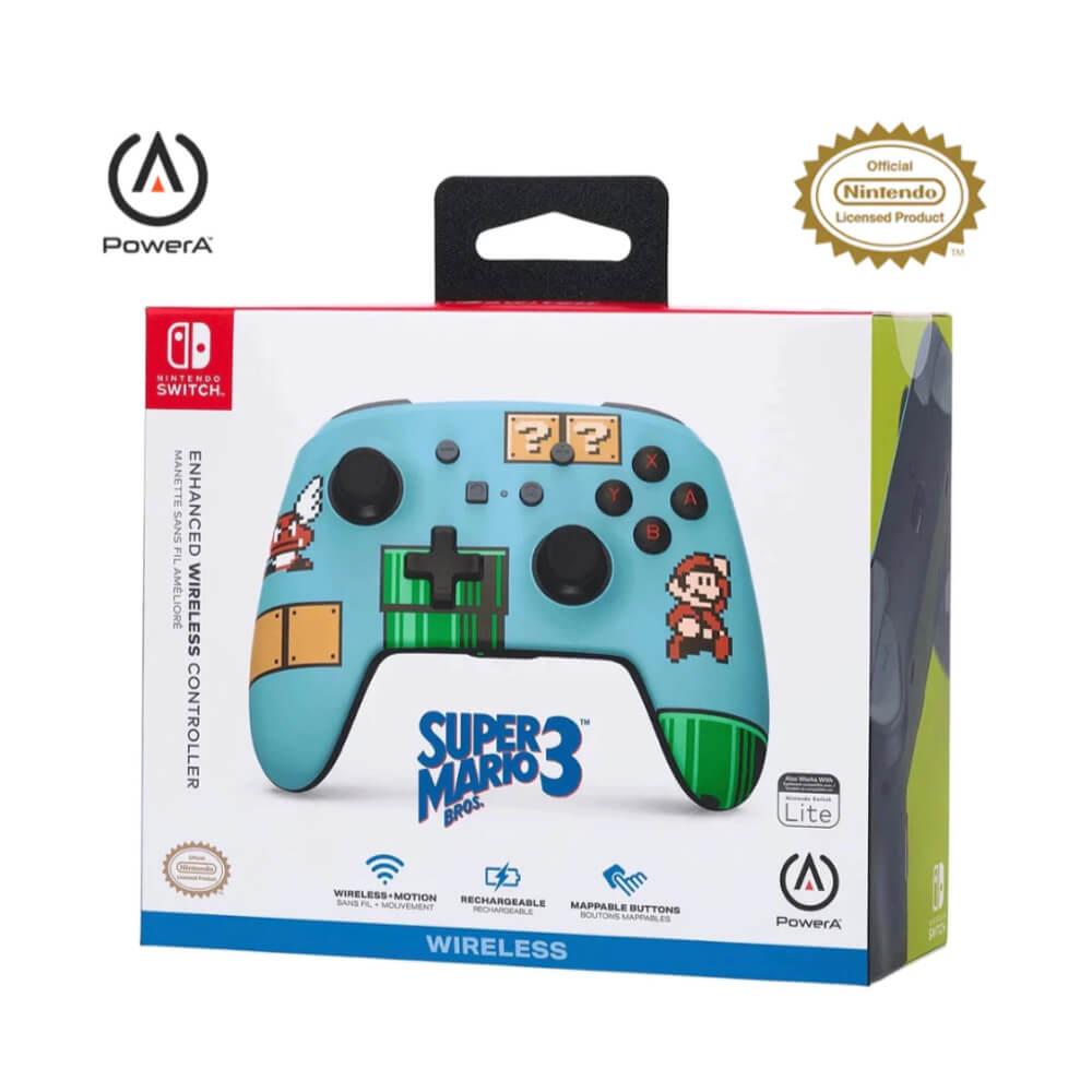คอนโทรลเลอร์ POWERA ENHANCED (ไร้สาย) ลาย SMB3 สีฟ้า สำหรับ NINTENDO SWITCH